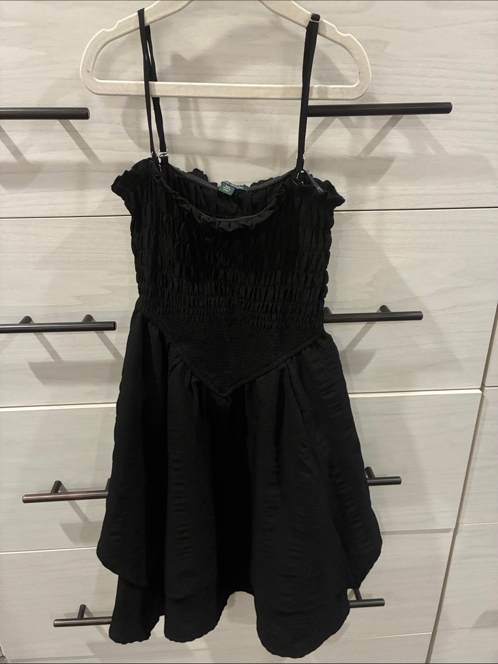 wild fable Black Smocked Sundress with Spaghetti Straps